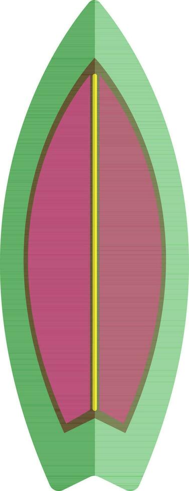 grön och rosa surfingbräda i platt stil. vektor