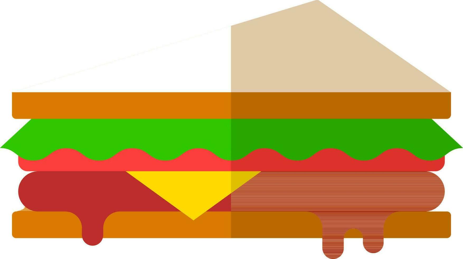 isoliert Sandwich Symbol im eben Stil. vektor