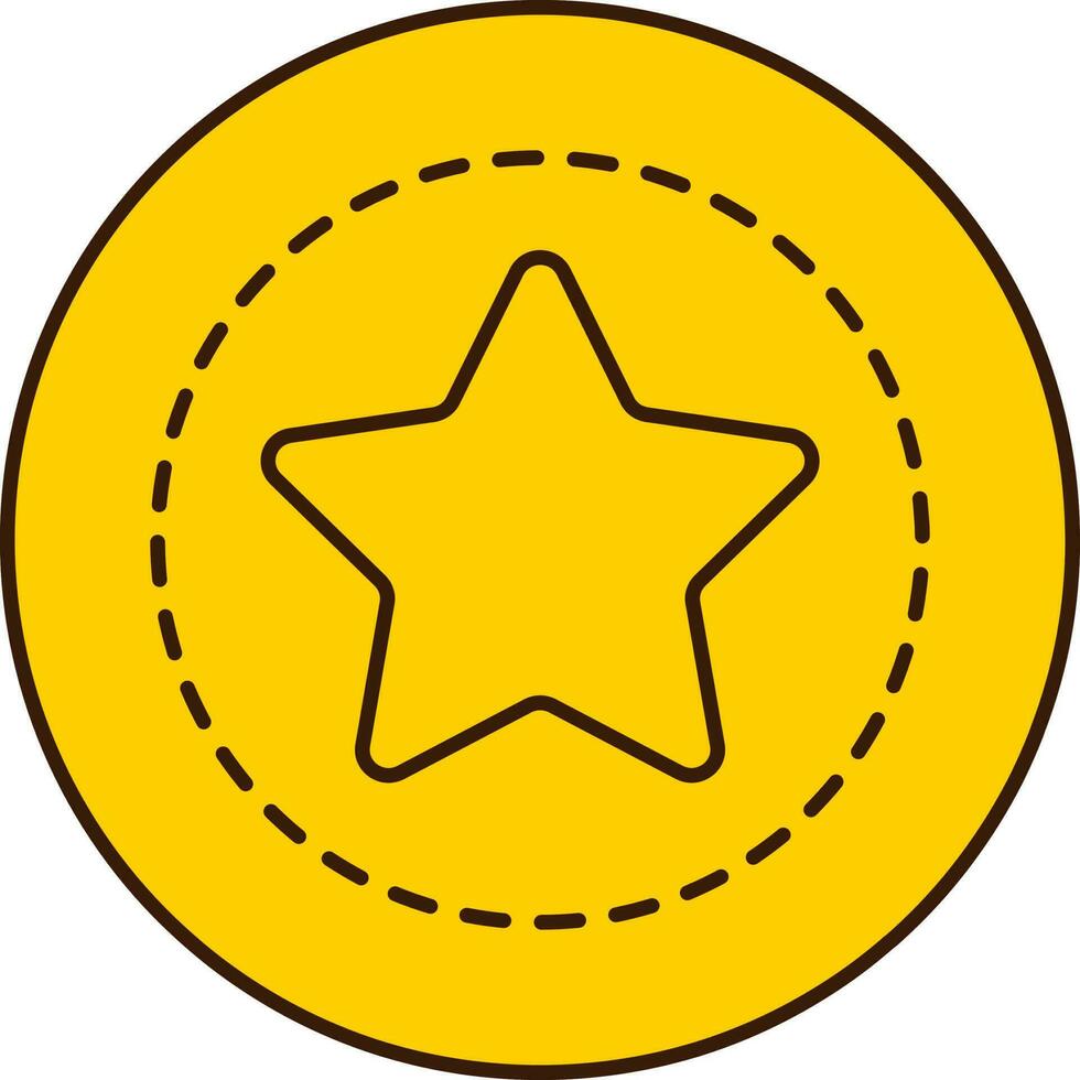 isoliert Star Münze Symbol im golden Farbe. vektor