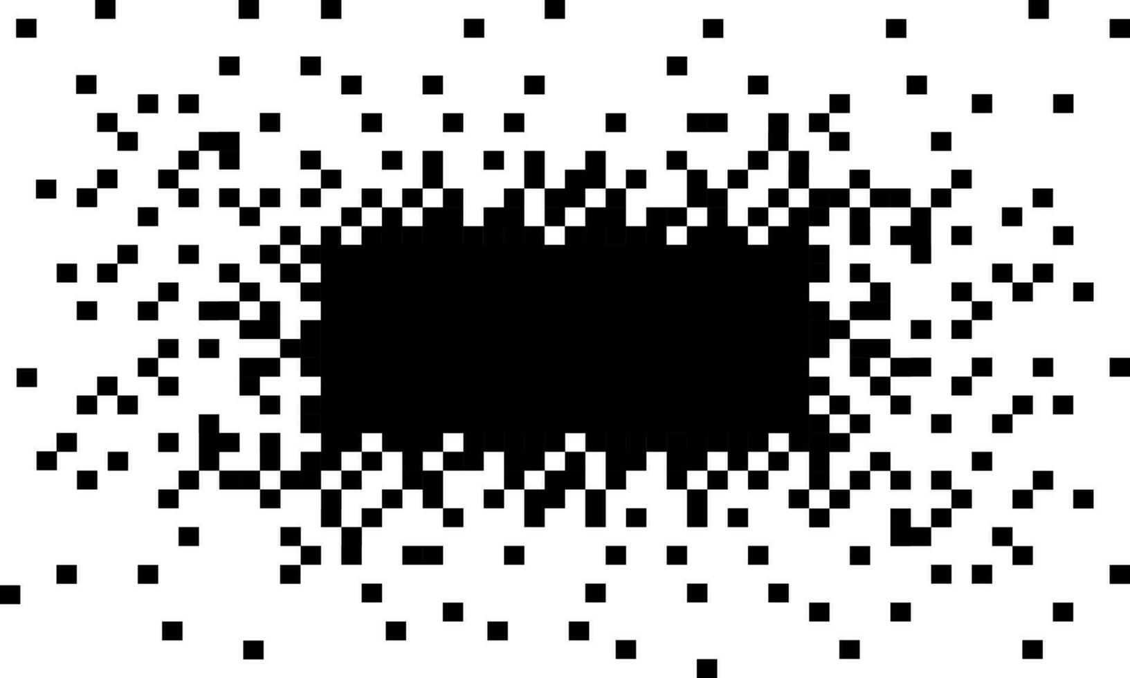 geometrisch Rechteck Formen Hintergrund. schwarz Halbton Pixel isoliert auf Weiß Hintergrund vektor