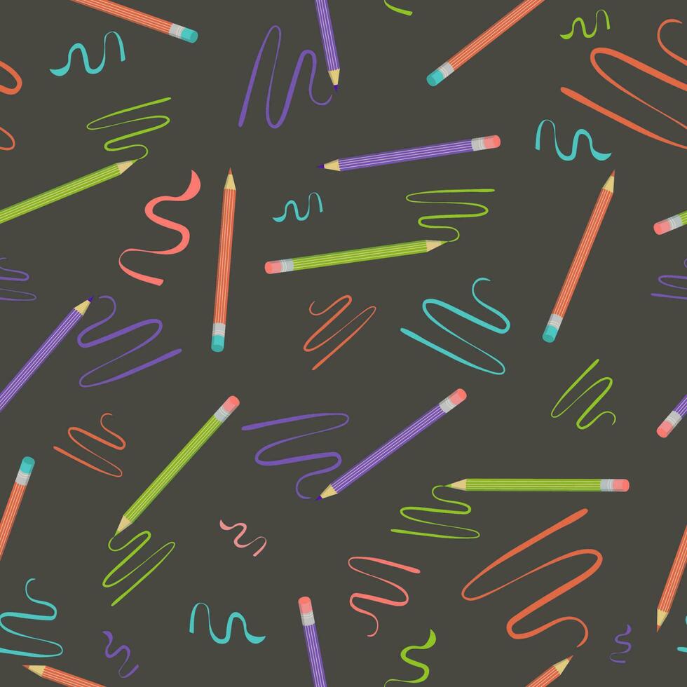 Bleistift farbig . Vektor nahtlos Muster. skizziert Bleistift Linien.