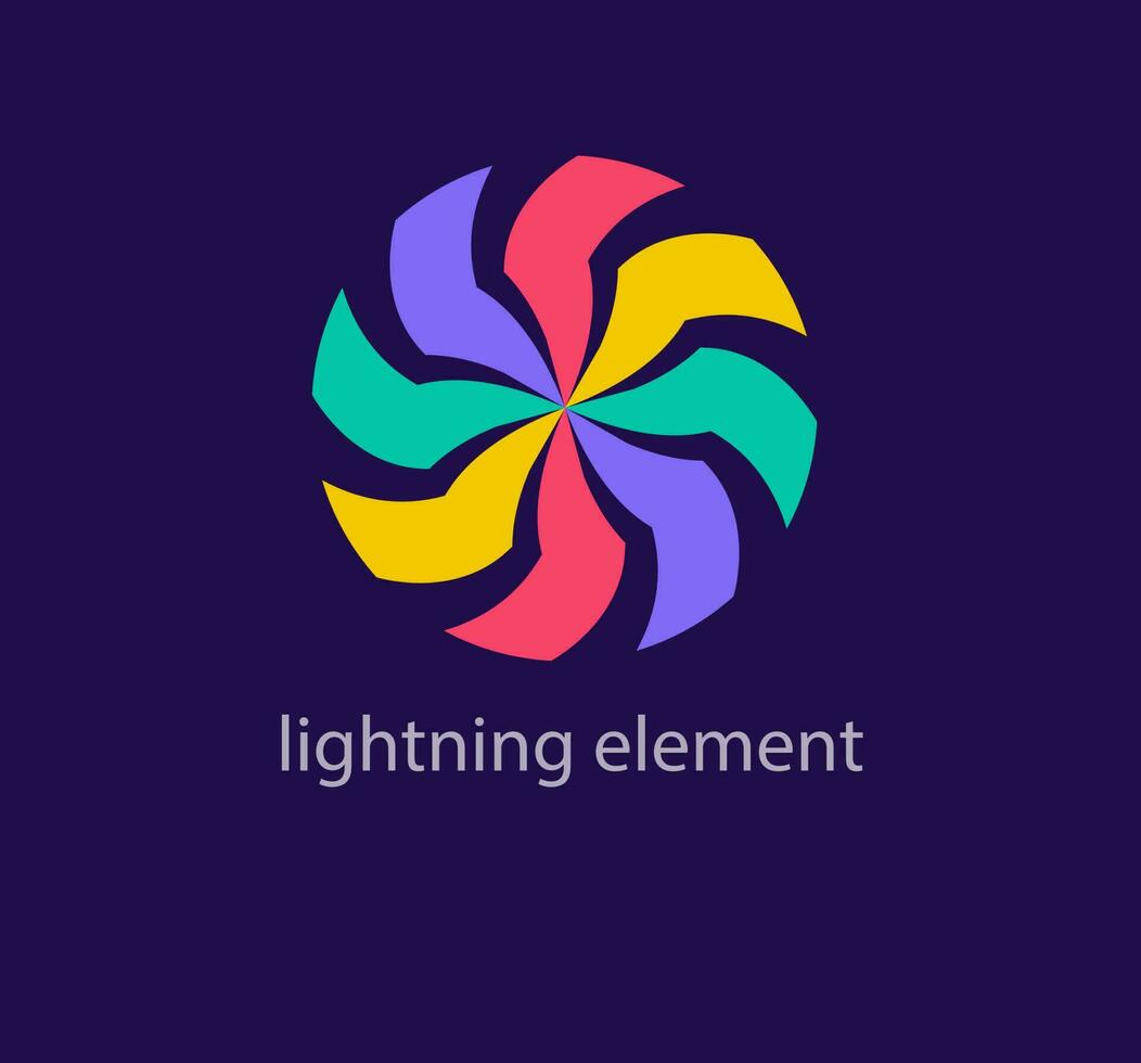 unik färgrik ljus element logotyp. modern Färg övergångar. blixt- kombination logotyp mall arbete. vektor. vektor