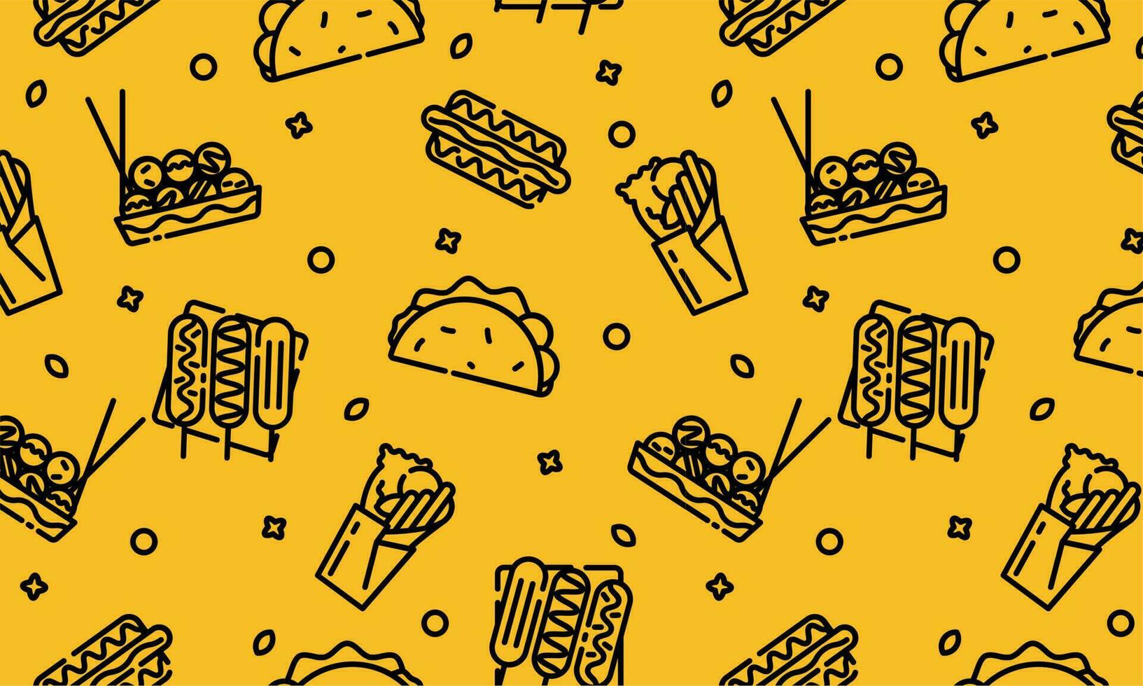 Essen Muster minimalistisch Hintergrund, Vektor Illustration