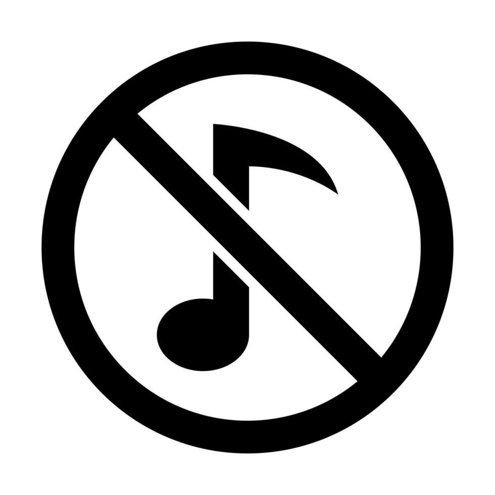 Nein Musik- Glyphe Symbol Design vektor