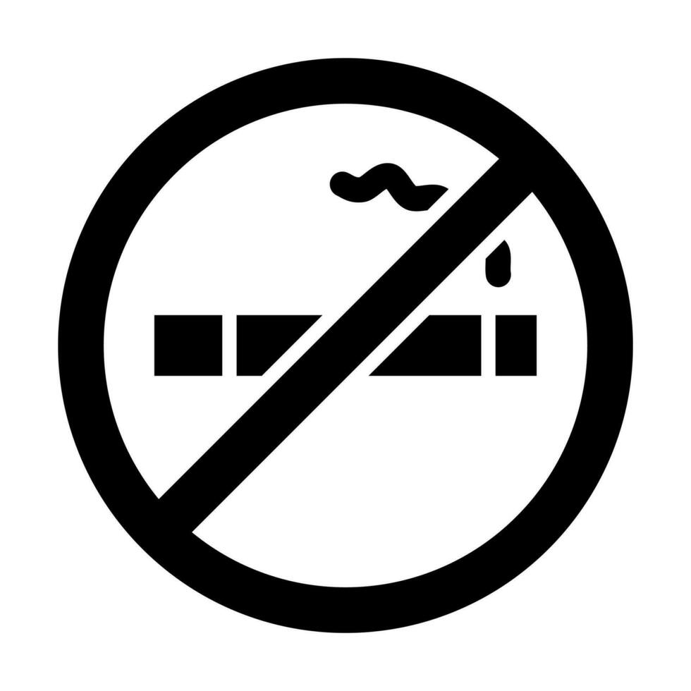 Nej rökning glyf ikon design vektor