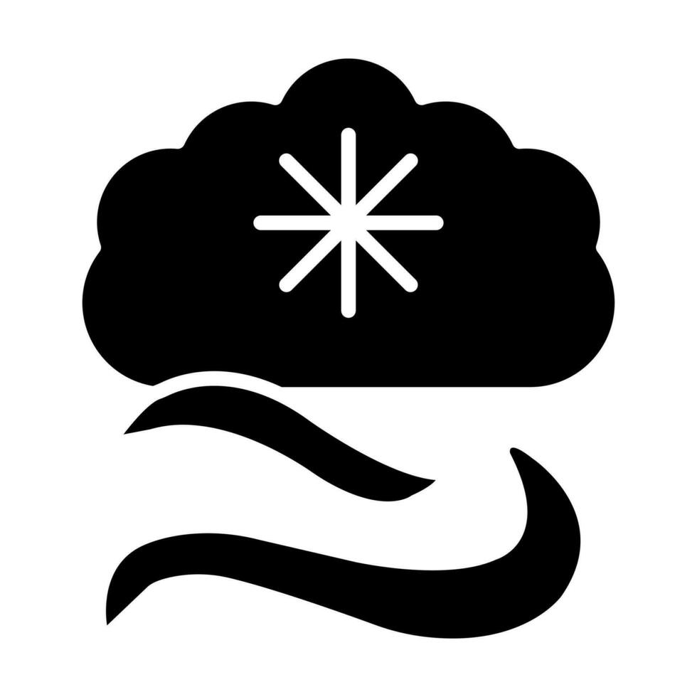 Schneesturm Glyphe Symbol Design vektor