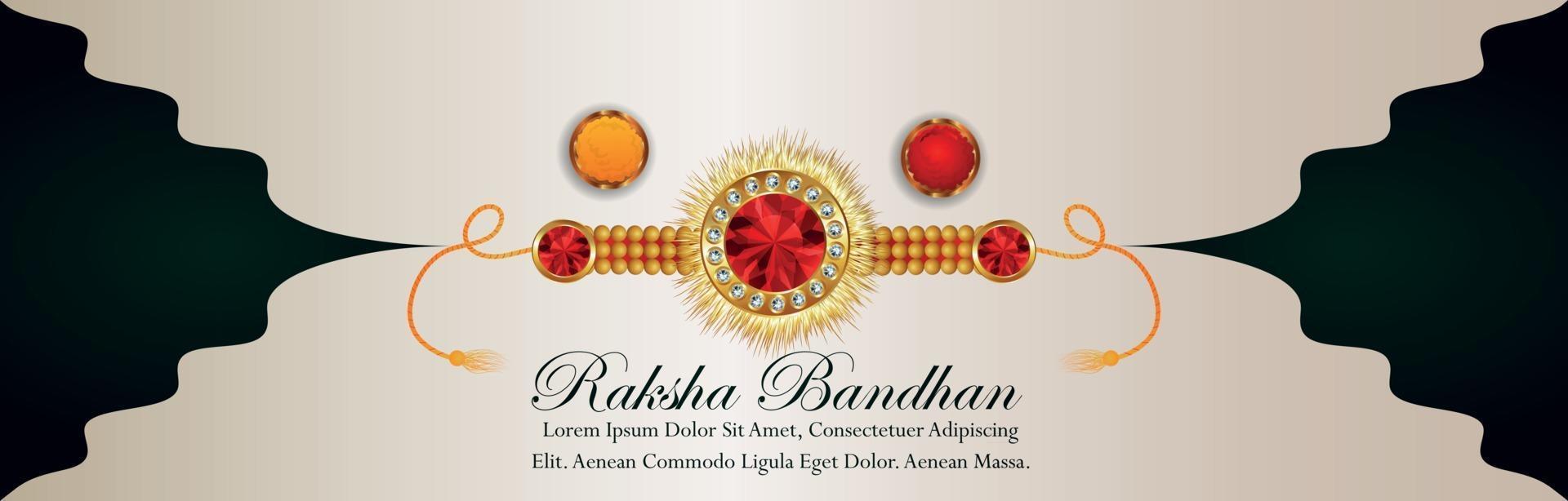 glad raksha bandhan inbjudan banner med gyllene rakhi vektor