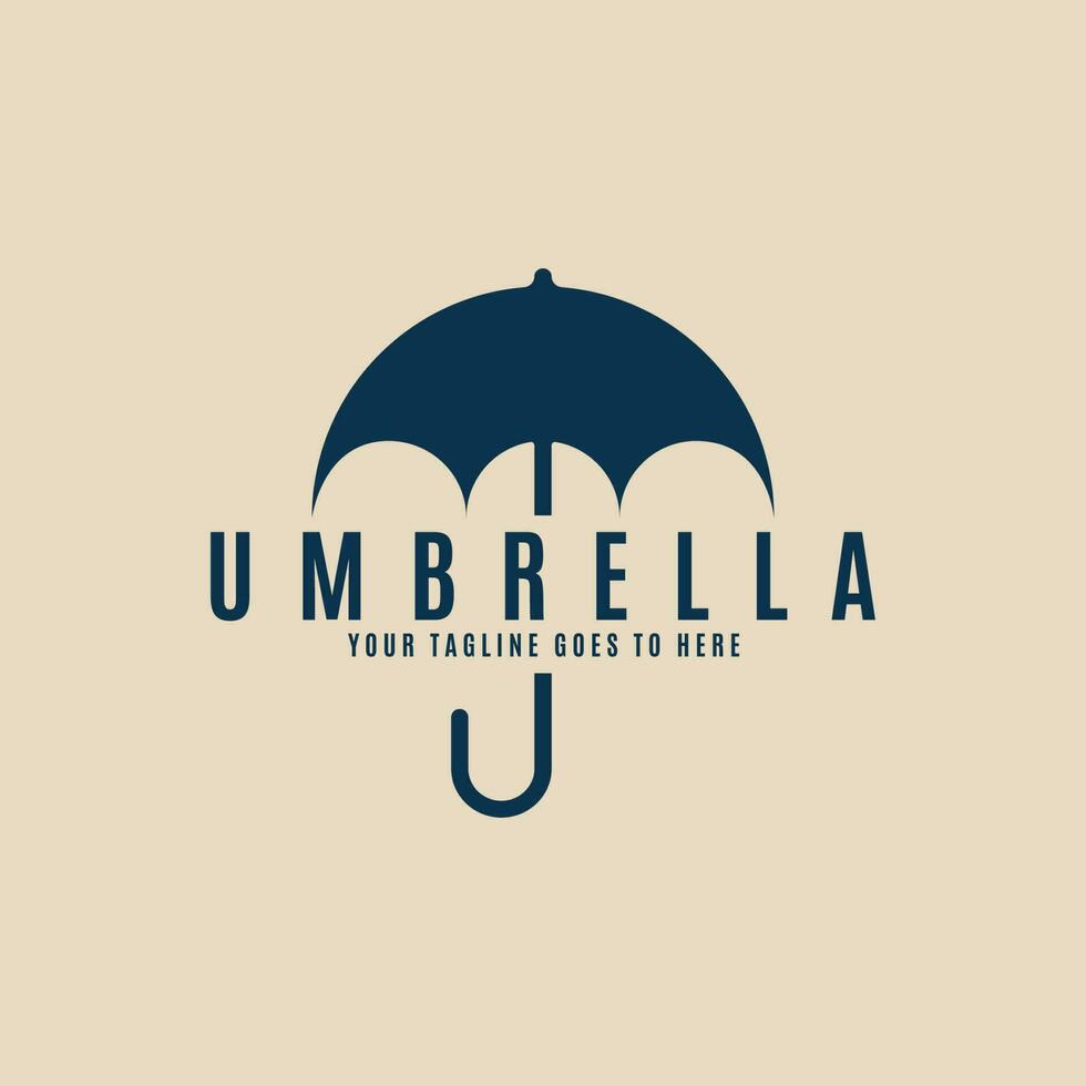 paraply logotyp minimalistisk vektor illustration design