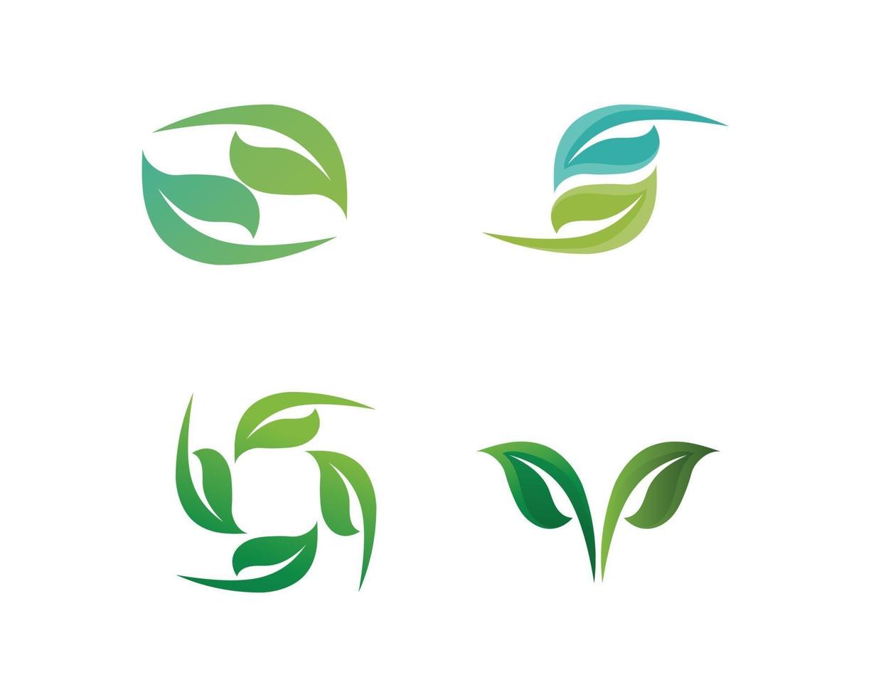träd blad vektor logo design natur grön natur växtbaserade och hälsa ikonen färska