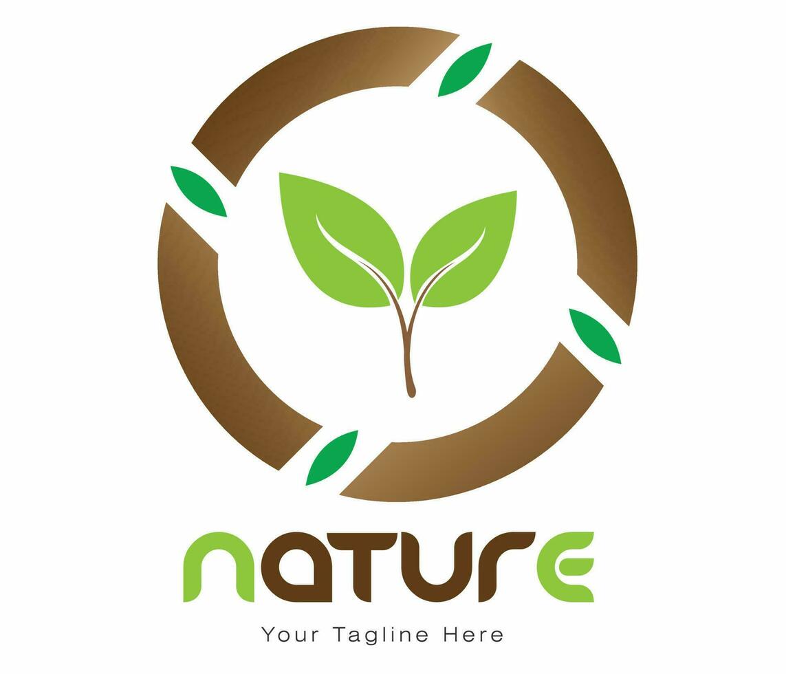 Natur Logo Landwirtschaft organisch Essen Logo Öko Grün mit Blatt wachsend Bauernhof Landwirtschaft Logo Vektor Illustration von gesund natürlich Grün Gemüse Logo Vorlage