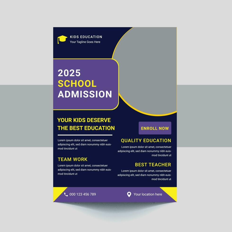 Schule Eintritt Flyer Design Satz. zurück zu Schule Flyer Design Satz. zurück zu Schule Eintritt Flyer. Schule Eintritt Vorlage zum Flyer Design vektor