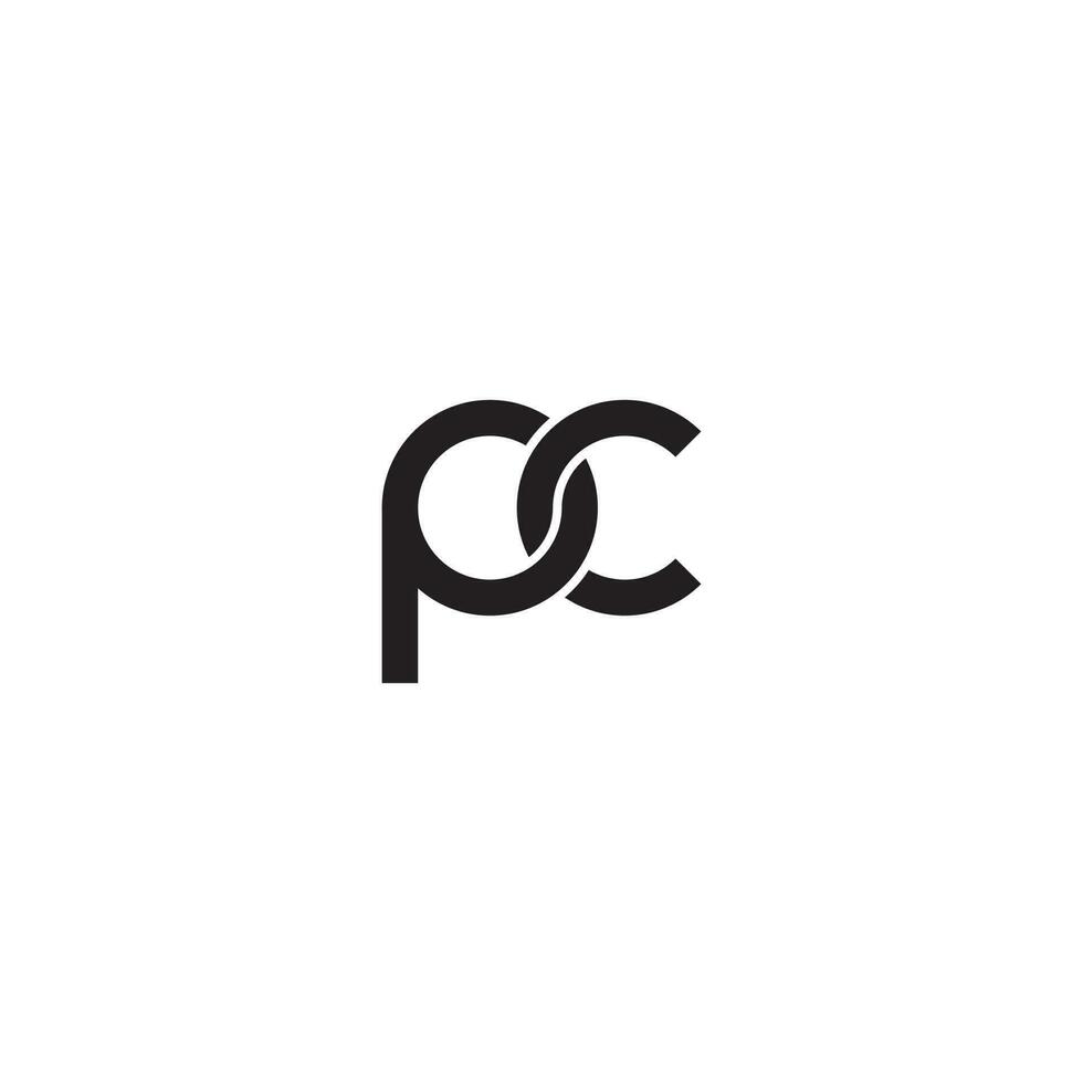 brev pc monogram logotyp design vektor