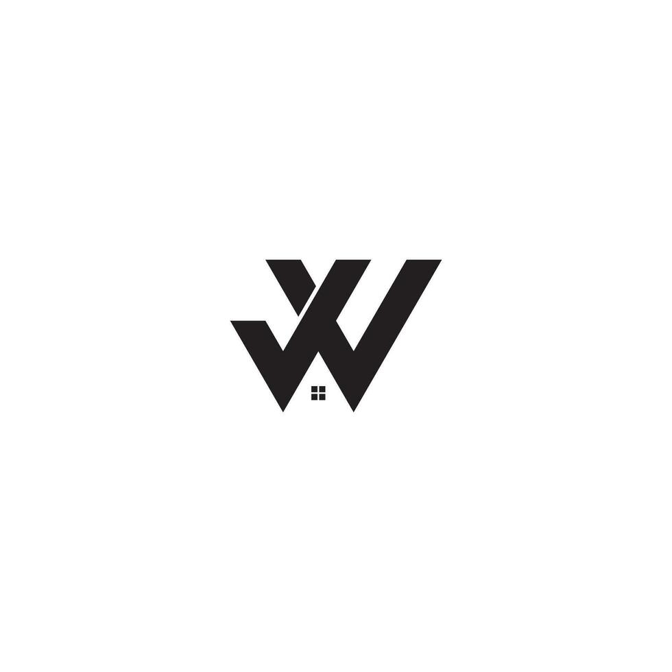 Briefe jv jw Haus Logo Design Vektor