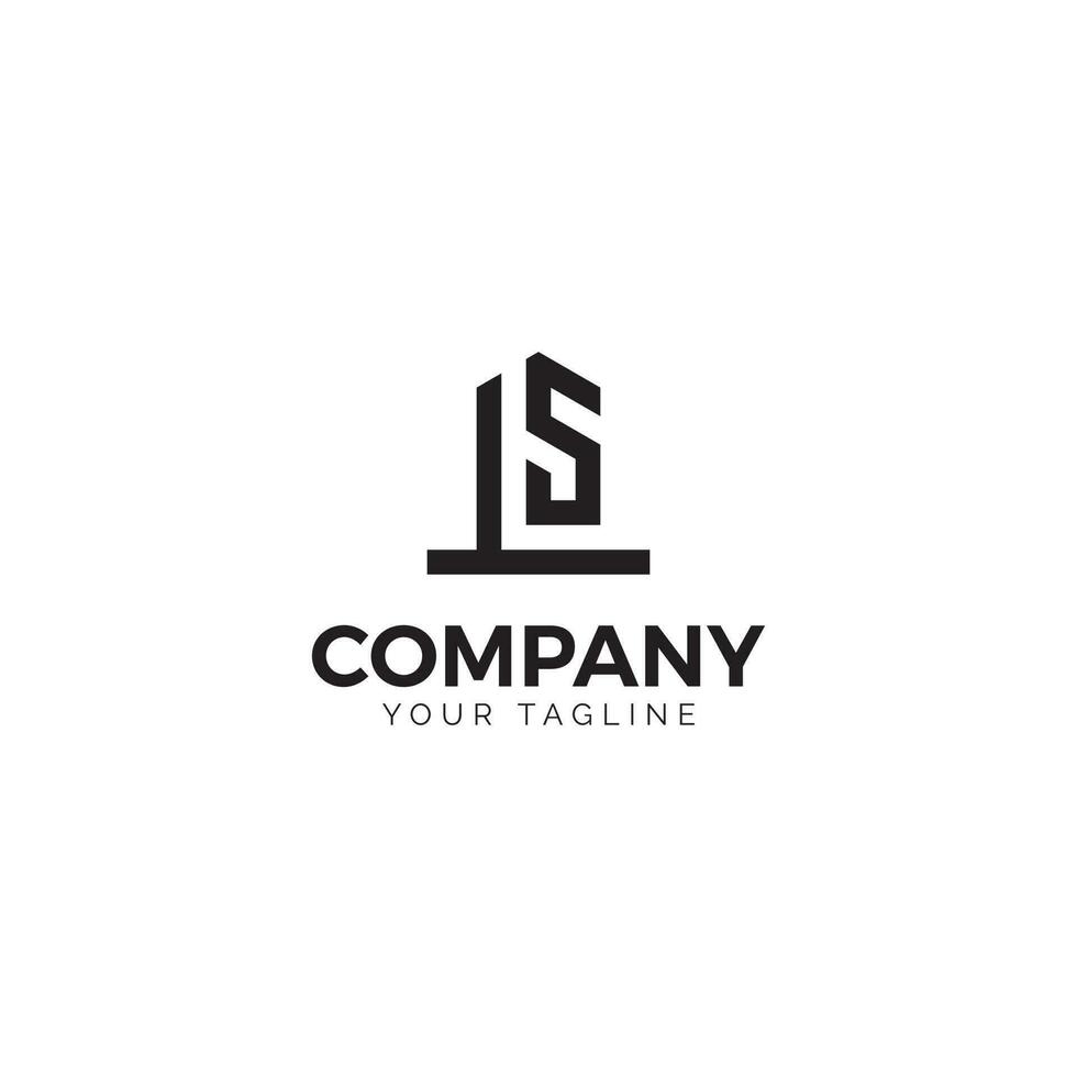 Briefe ls Gebäude Logo Design Vektor