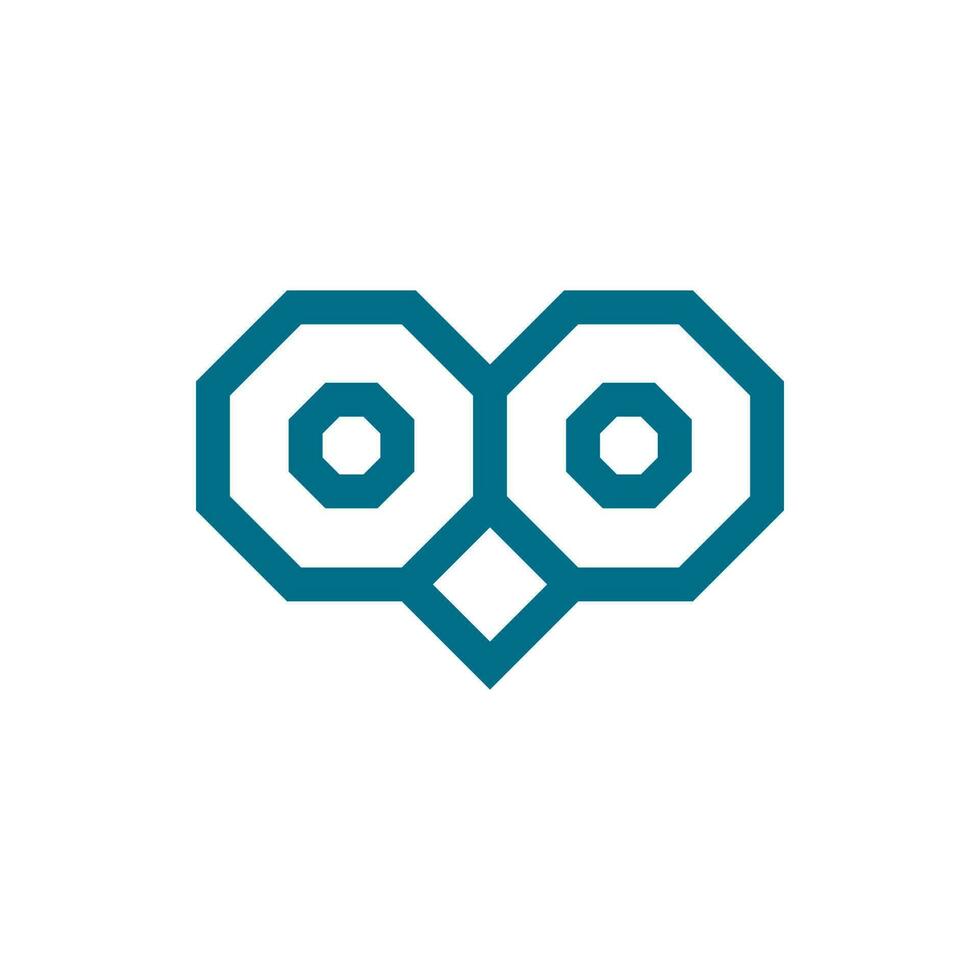 einfach Eule Logo, Hexagon, vieleckig, modern, weise, vertrauenswürdig vektor