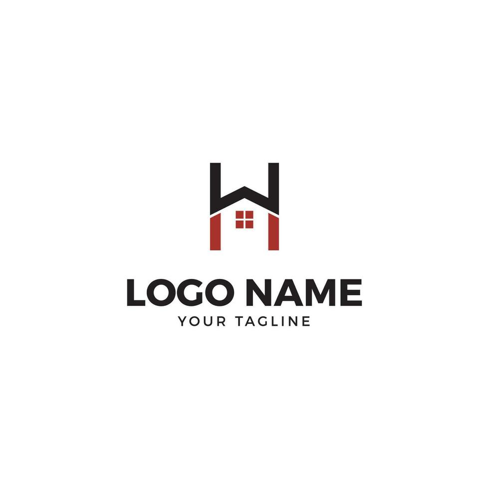 Briefe h oder wer Haus Logo Design Vektor