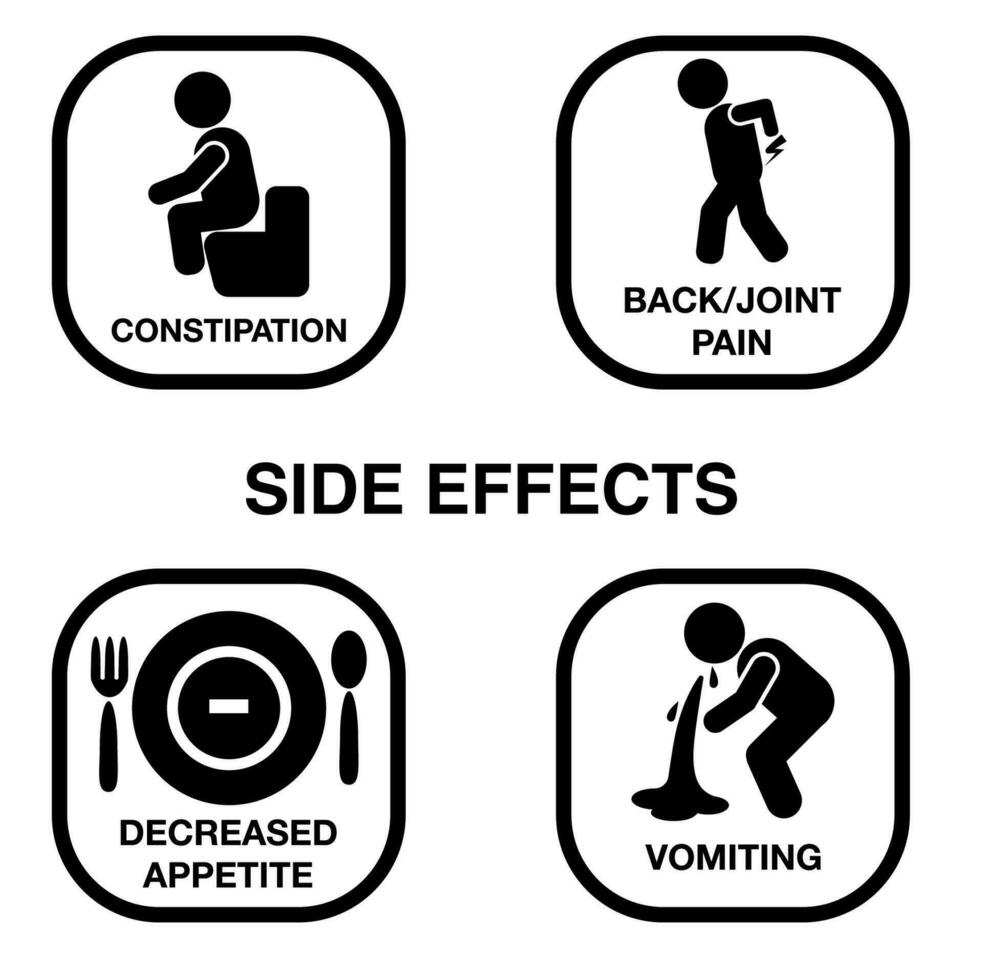 läkemedel sida effekter symptom ikon vektor