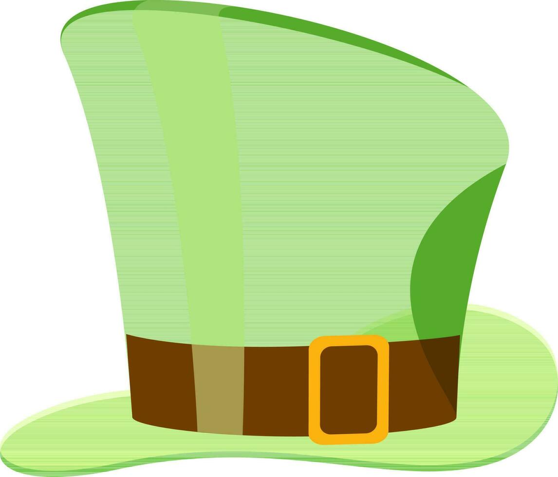 illustration av skinande grön pyssling hatt. vektor