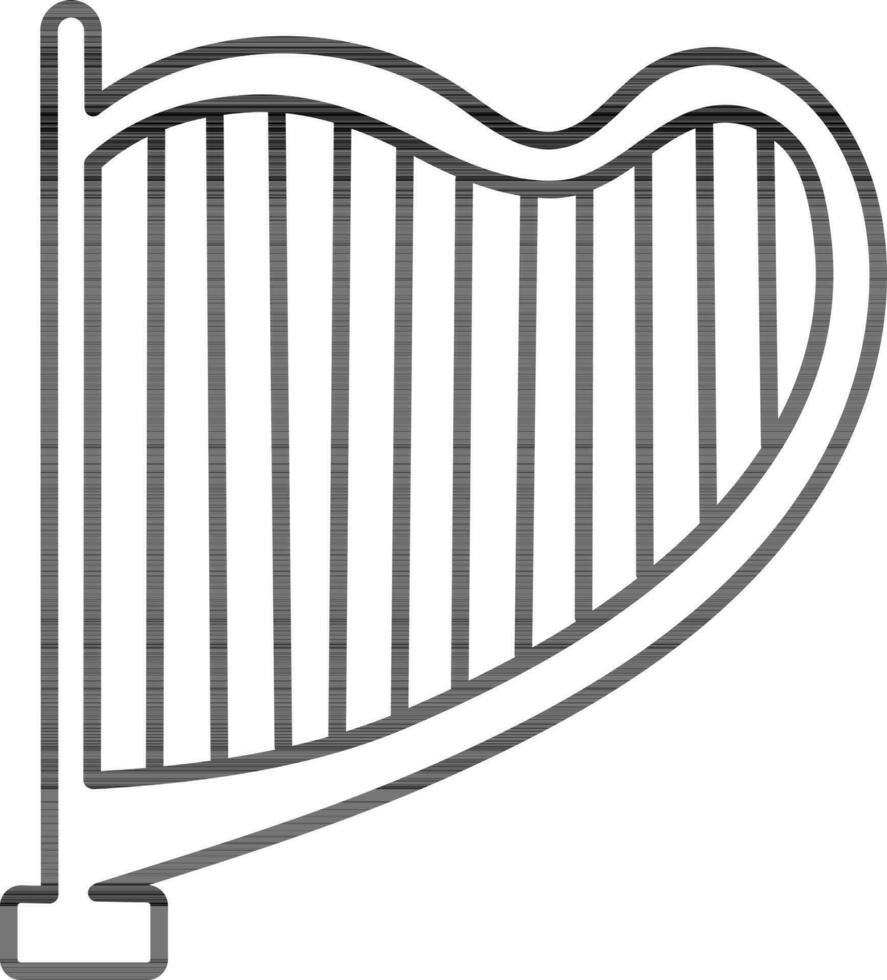 Vektor Harfe Zeichen oder Symbol im eben Stil.