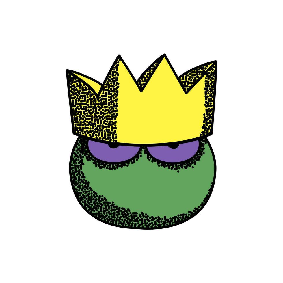 Vektor von ein Grün Frosch Maskottchen mit ein Krone auf es ist Kopf können Sein benutzt zu drucken ein Esport Logo oder ein T-Shirt