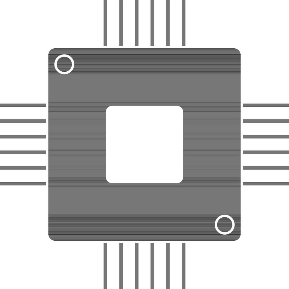 isolerat cpu i svart och vit Färg. vektor