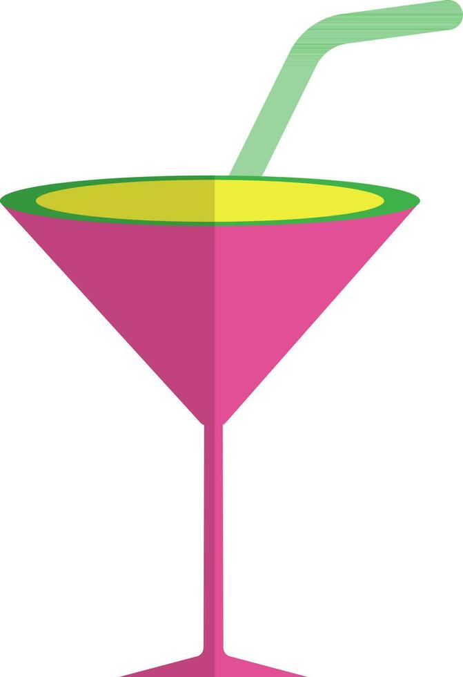 cocktail glas i rosa och grön Färg. vektor
