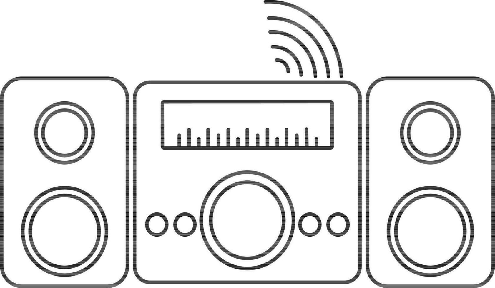 schwarz Linie Kunst Audio- Klang Lautsprecher. vektor