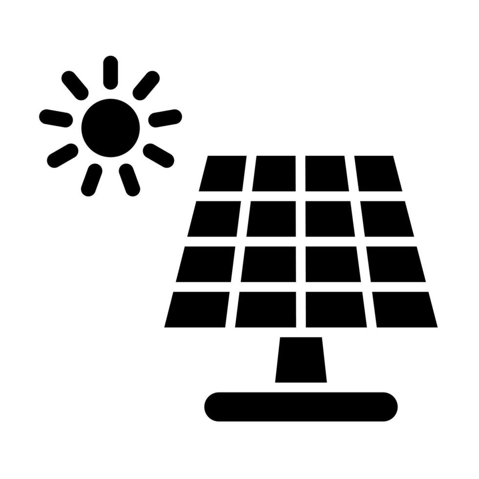 Solar- Panel Glyphe Symbol Design vektor