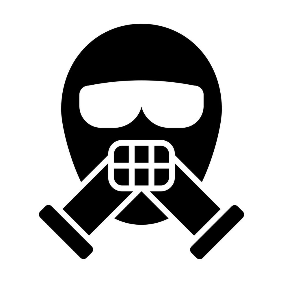 Gas Maske Glyphe Symbol Design vektor