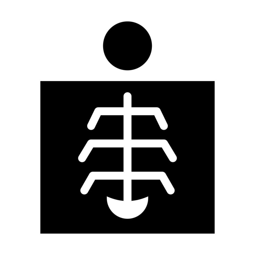 radiologi glyf ikon design vektor