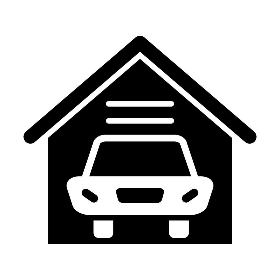 Garage Glyphe Symbol Design vektor