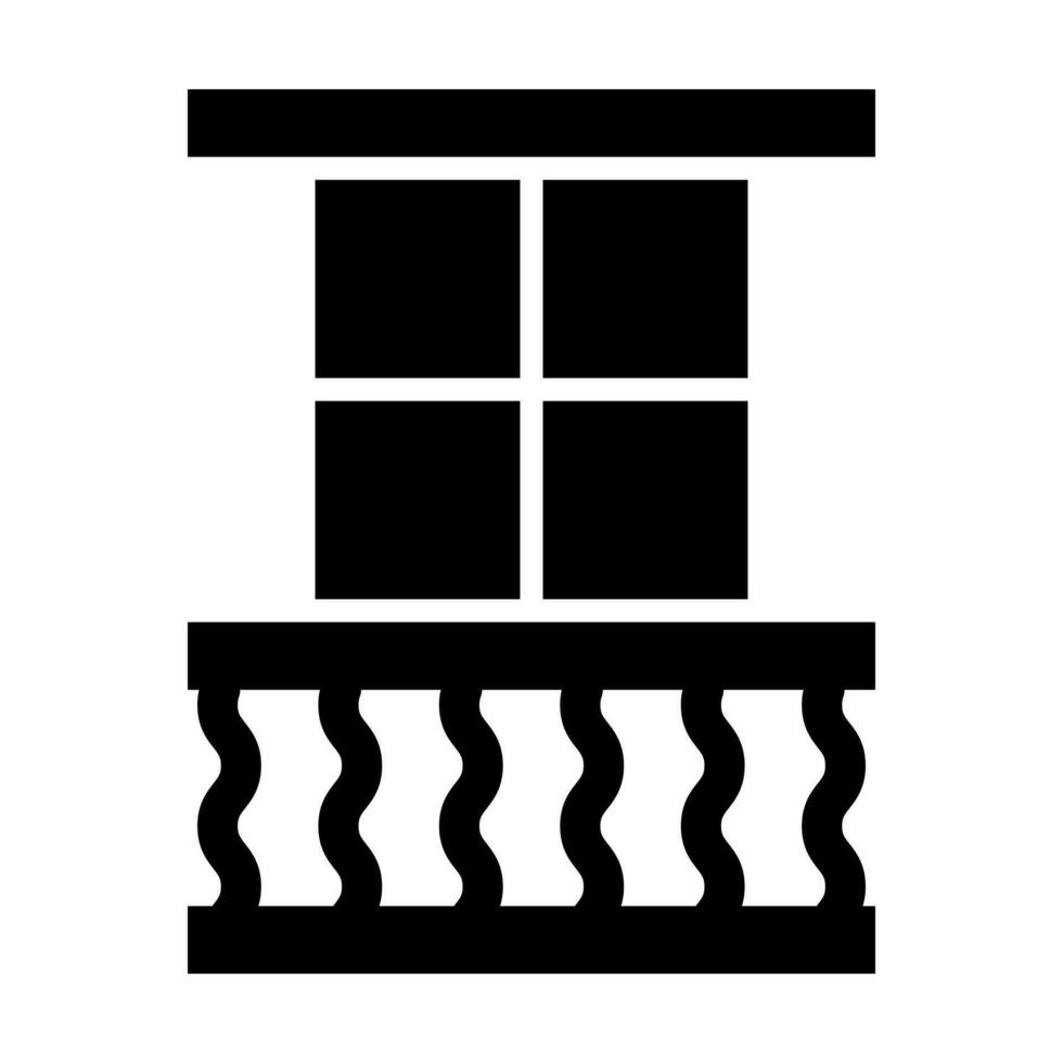 balkong glyf ikon design vektor