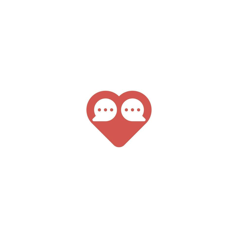 Liebe Plaudern Logo minimal einfach modern Konversation sich unterhalten Dating App Plattform Datum vektor