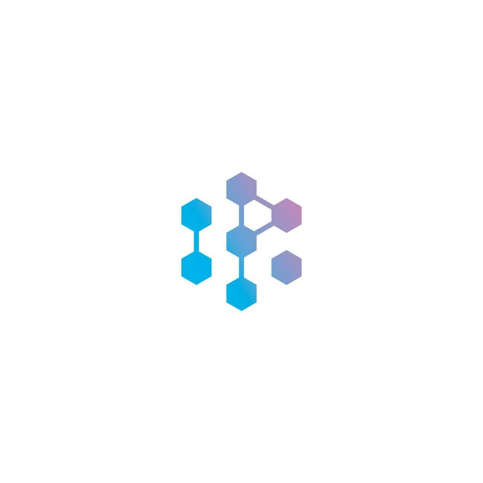 Brief p Blockchain Logo Design vektor