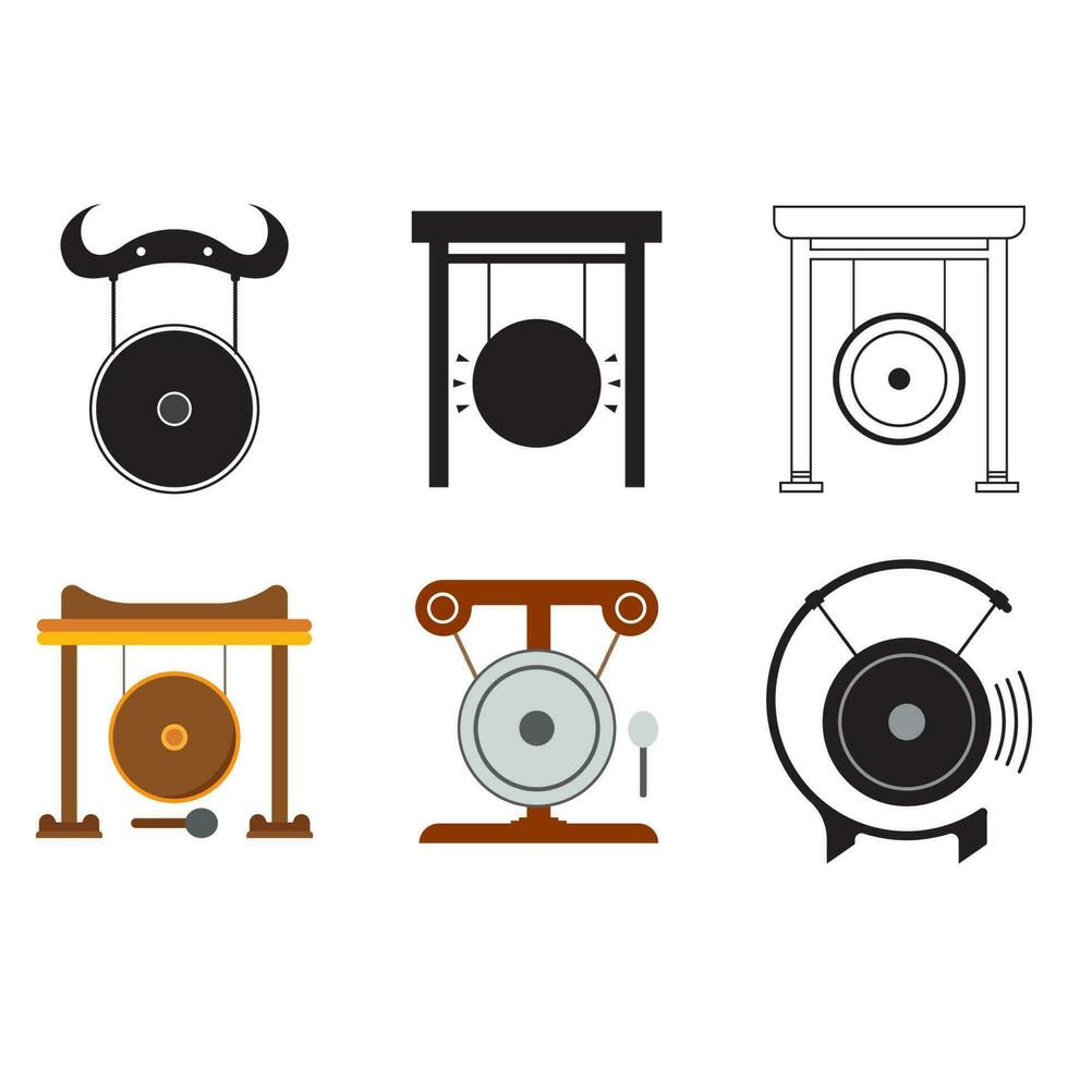ikon av gong eller indonesiska traditionell musikalisk instrument vektor