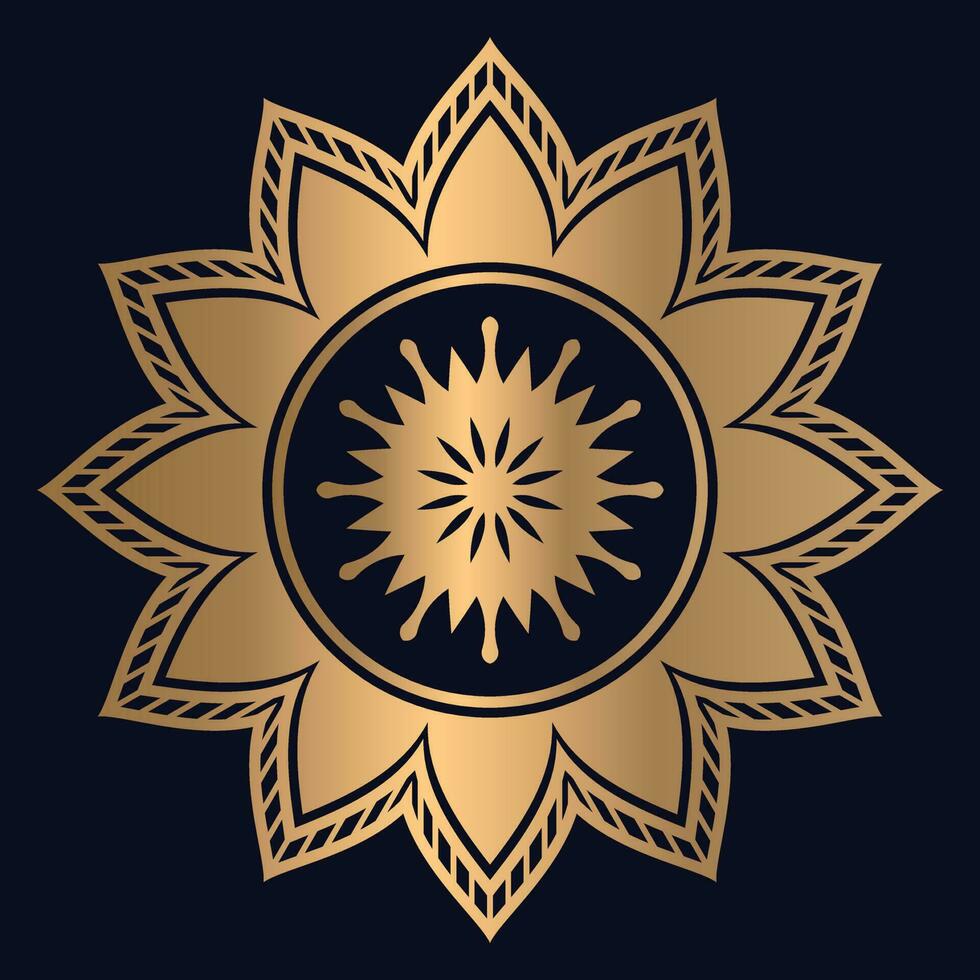 golden Arabisch Muster Mandala Design Vektor Vorlage