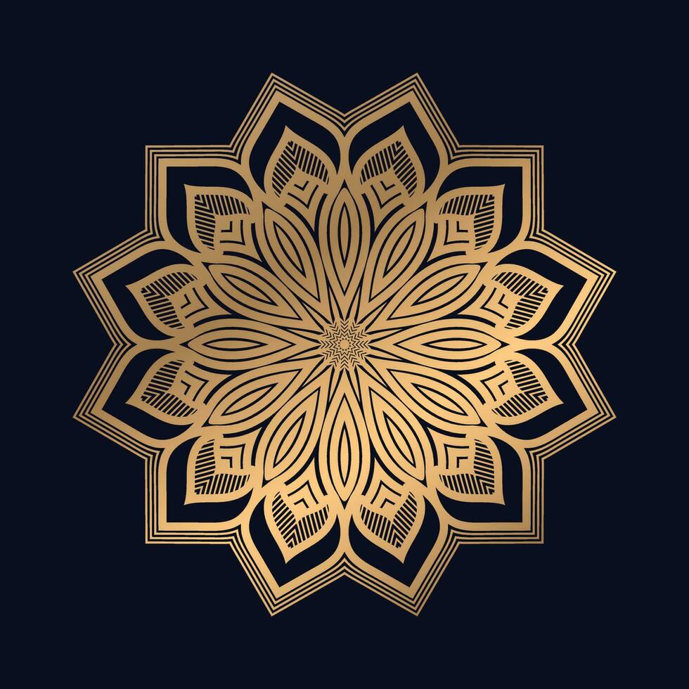 golden Arabisch Muster Mandala Design Vektor Vorlage