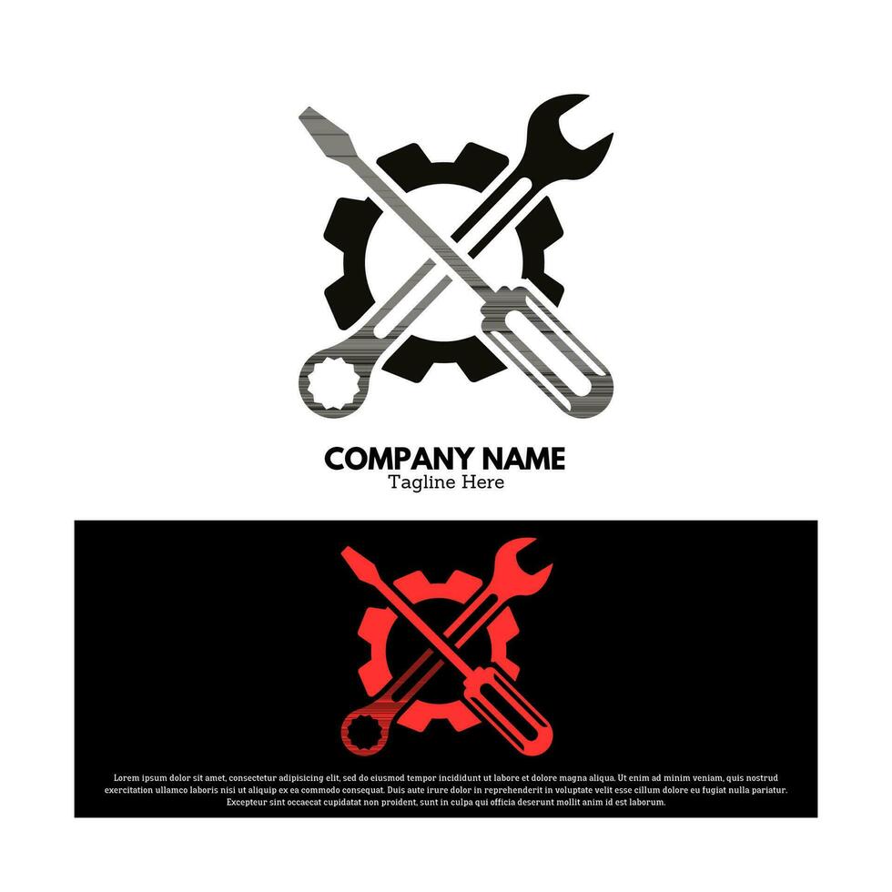 mekaniker logotyp vektor design illustration, varumärke identitet emblem