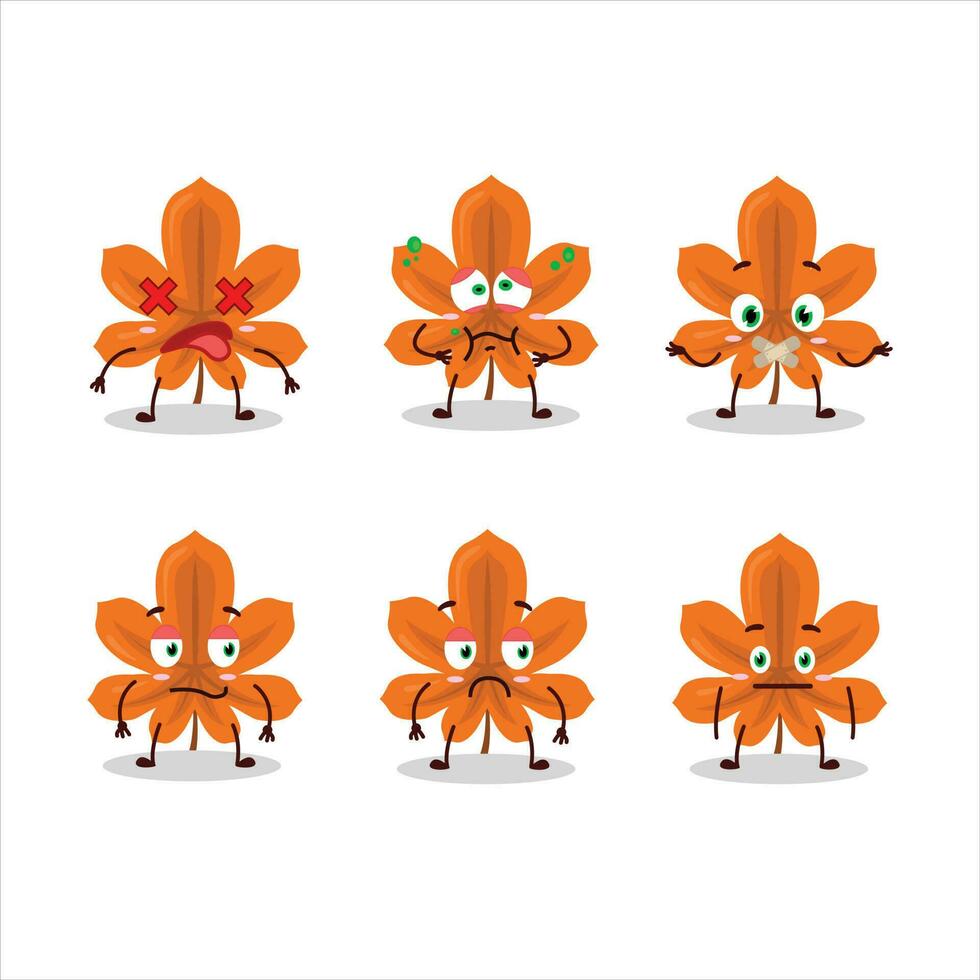 orange torkades löv tecknad serie karaktär med nej uttryck vektor