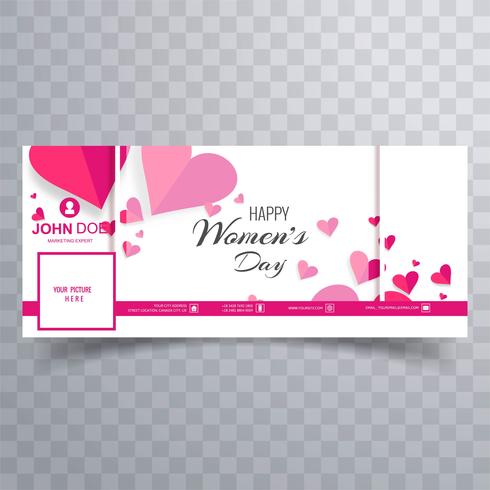 Kvinnors dag facebook banner design vektor