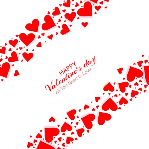 Schönes Herz Valentinstag Kartendesign vektor