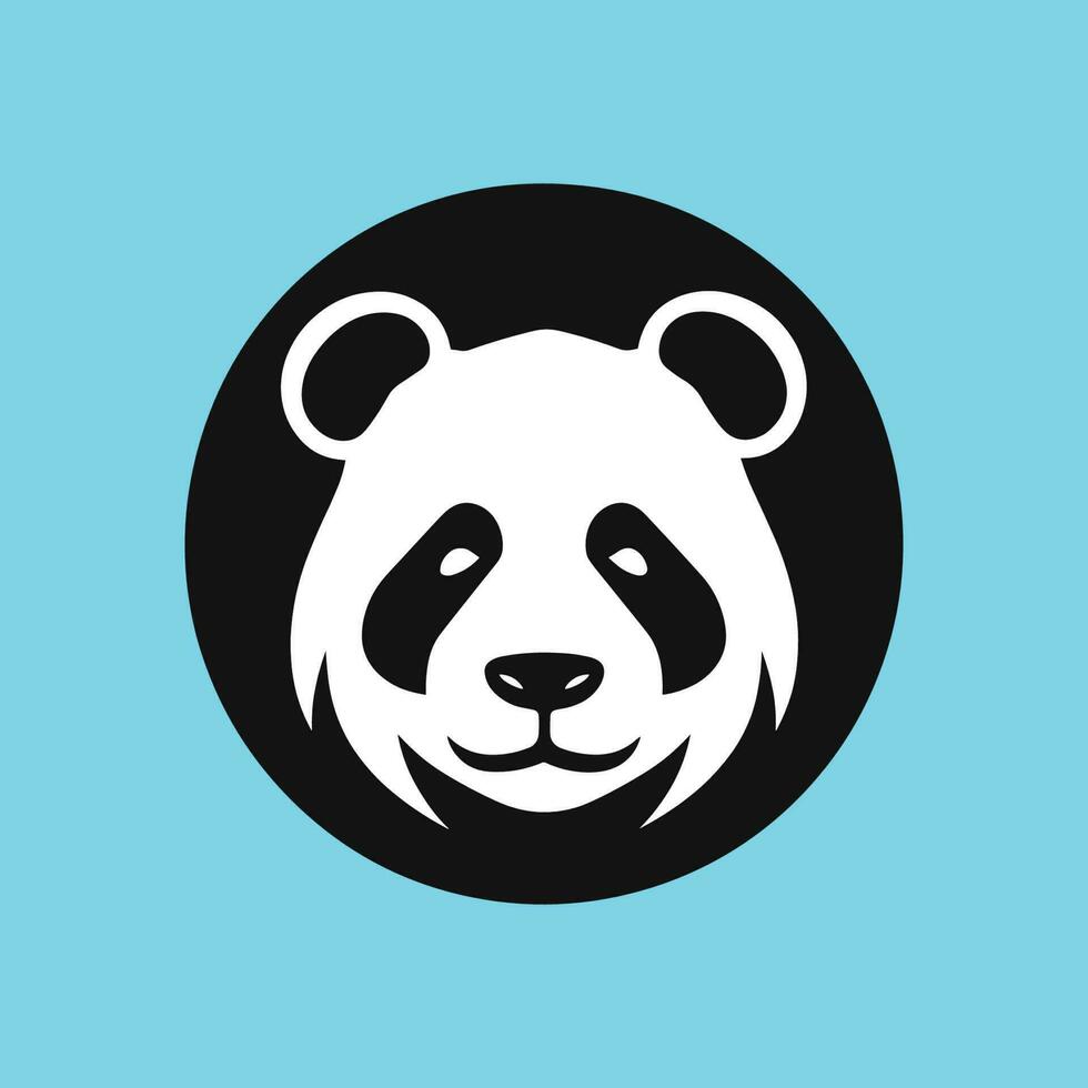 söt minimalistisk panda ansikte logotyp ikon vektor