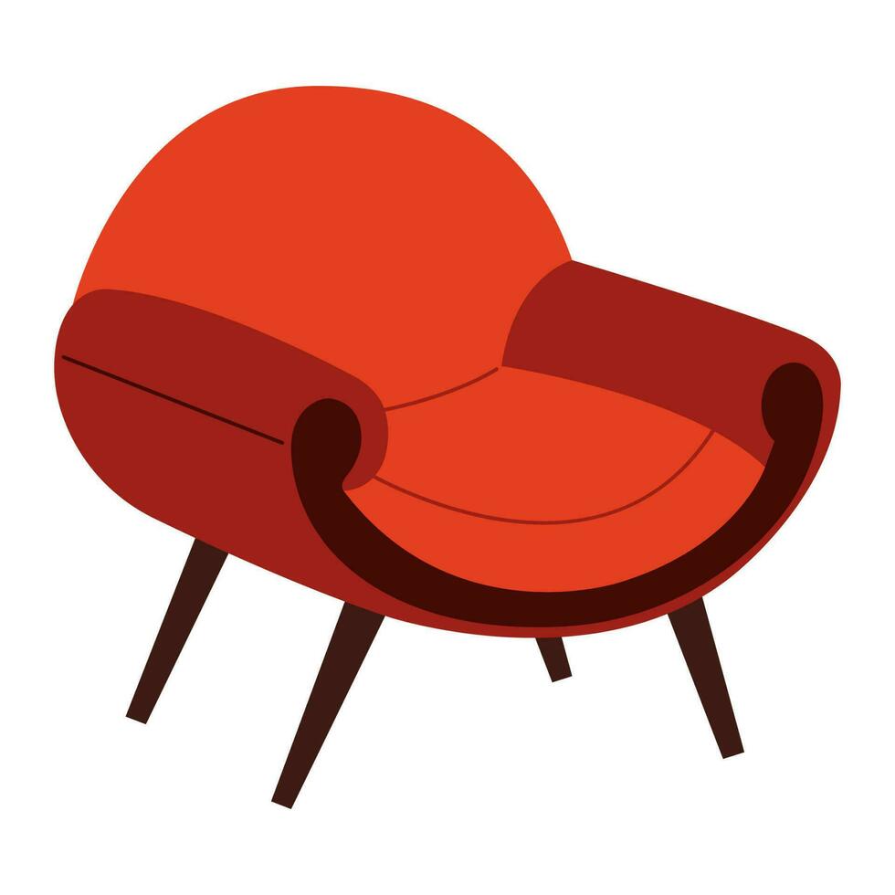 komfortabel Sessel mit Polster. modern Möbel zum gemütlich Zuhause Innere Design. eben Vektor Illustration.