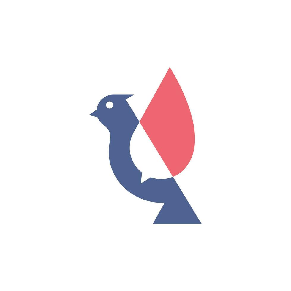 fågel modern minimal djur- kreativ logotyp design vektor