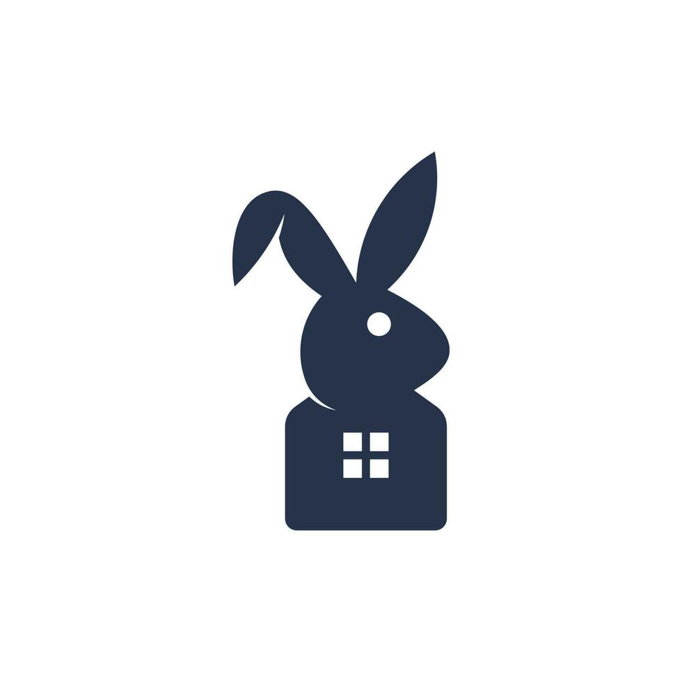 Hase Haus minimal Tier kreativ Logo Design Vektor