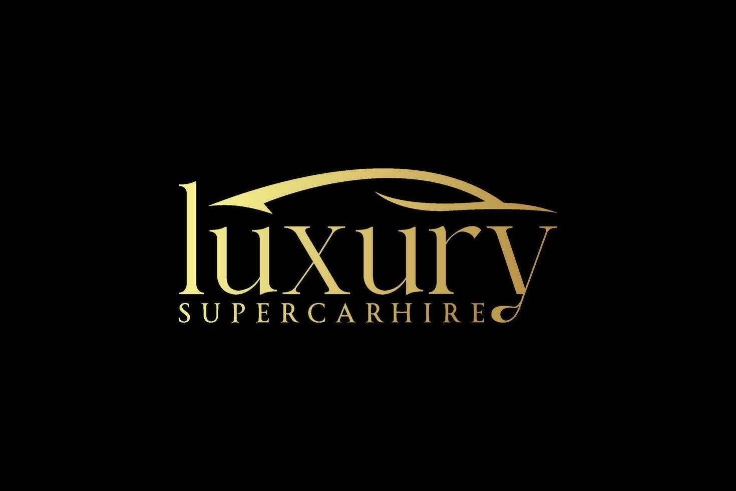 Luxus Supersportwagen Gold Logo Design Vorlage Element Vektor , geeignet zum Geschäft von Kauf und Verkauf Luxus Autos