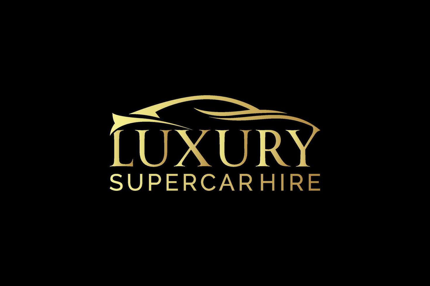 Luxus Supersportwagen Gold Logo Design Vorlage Element Vektor , geeignet zum Geschäft von Kauf und Verkauf Luxus Autos