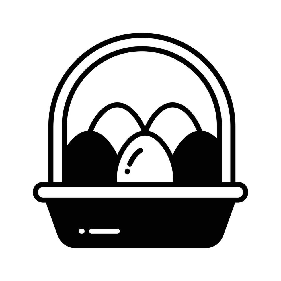 kolla upp detta Fantastisk vektor av ägg korg i modern stil, redo till använda sig av ikon