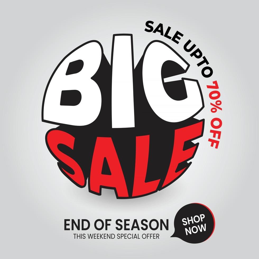 Big Sale Special bis zu 70 Prozent Super Sale Ende der Saison Vektor-Illustration vektor