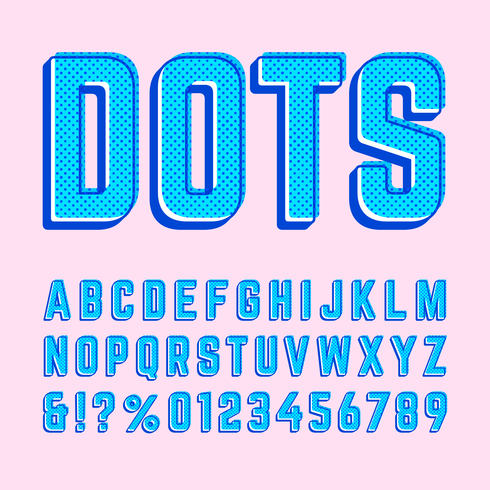 Retro Offset Dots Alfabet Vector Collection